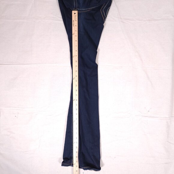 Big Star Liv Blue Jeans Womens 27L Dark Blue Denim Stretch Pants Thick Stitch - Picture 6 of 16